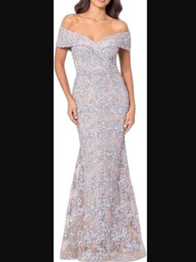 NWT Xscape Sequin Off Shoulder Gown, 8P